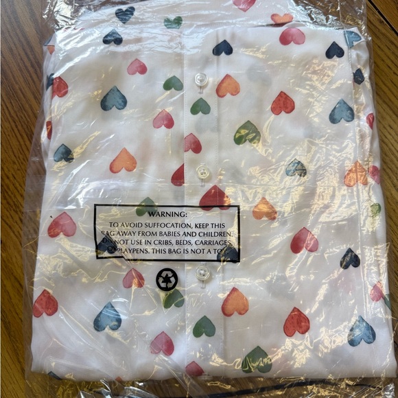 Coldwater Creek White Heart Print Button Down Shirt - Picture 6 of 6